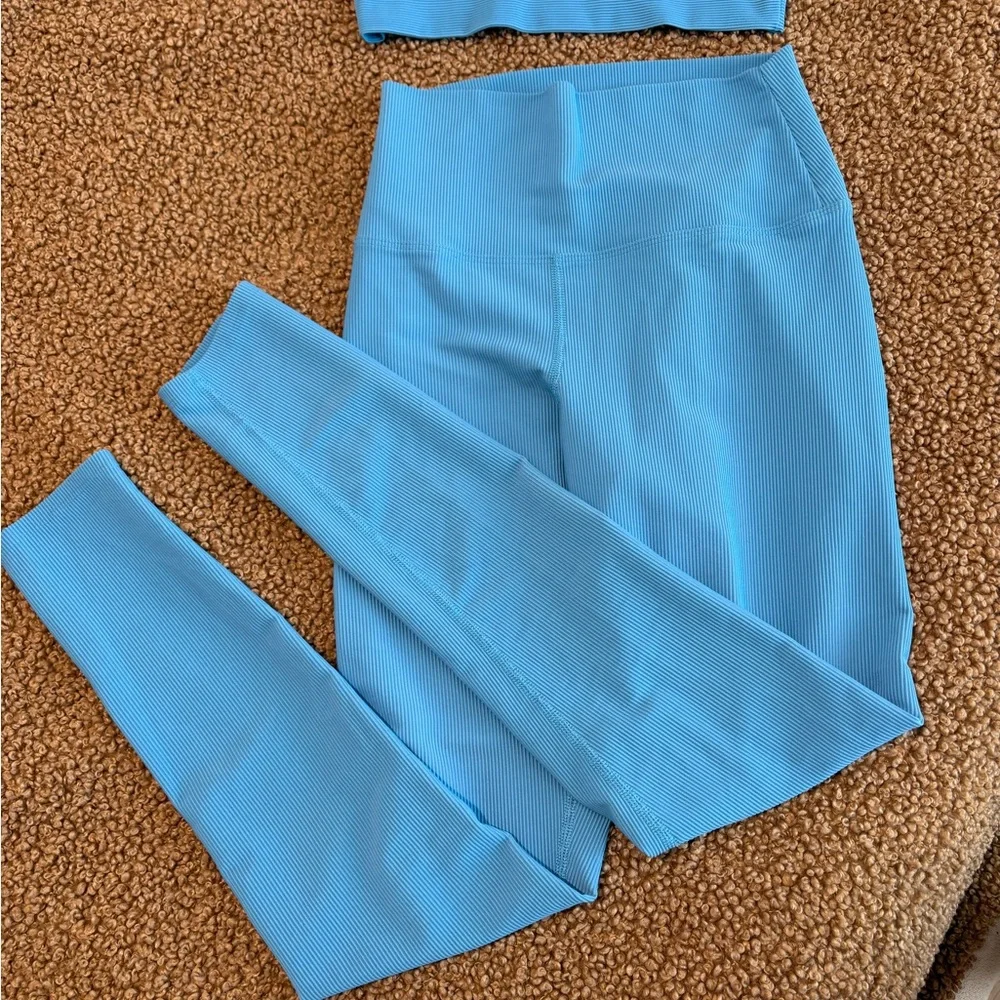 Beach Riot Light Blue Ribbed Active set - Picture 2 of 5